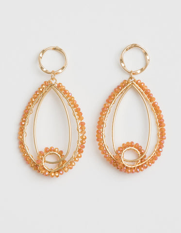 Stella & Gemma Earrings -  Multi Ovals Amber Bead -  SGE7859