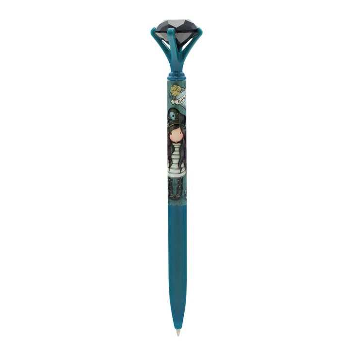 Gorjuss Pen Emerald Diamond Topper Black Pearl