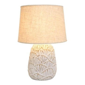 Fan Shell Resin Lamp -White Wash cm