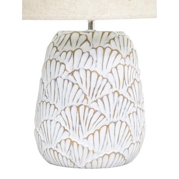 Fan Shell Resin Lamp -White Wash cm
