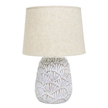 Fan Shell Resin Lamp -White Wash cm