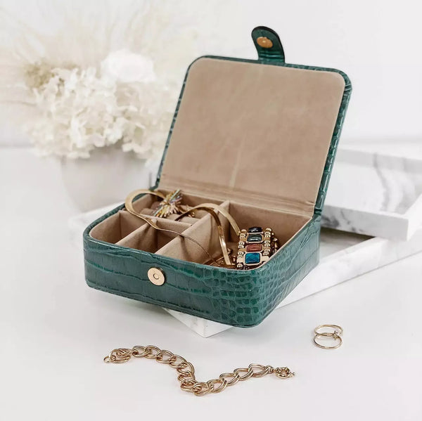 Louhenhide Marcie Croc Teal Jewellery Case