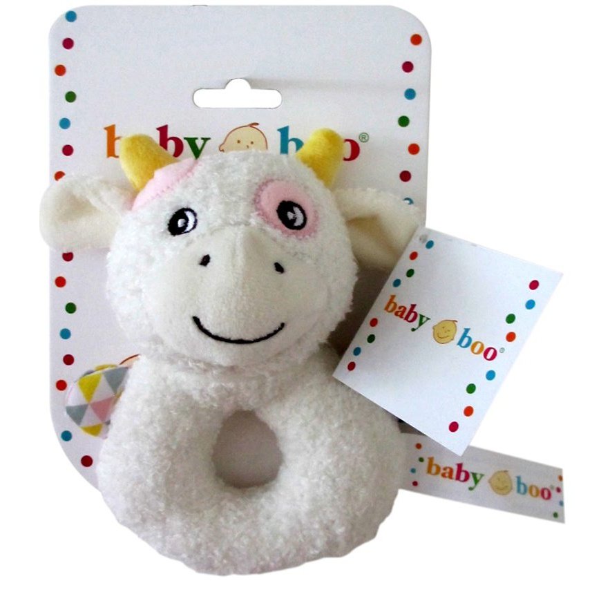 Baby Boo Pink Cow Rattle